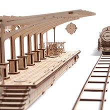 Ugears Railway Platform 3D Wooden Train Model