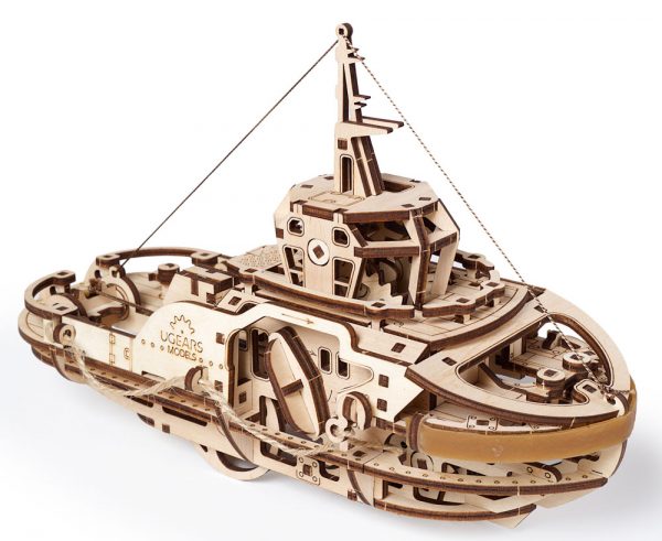Ugears Tugboat 3D Wooden Boat Model